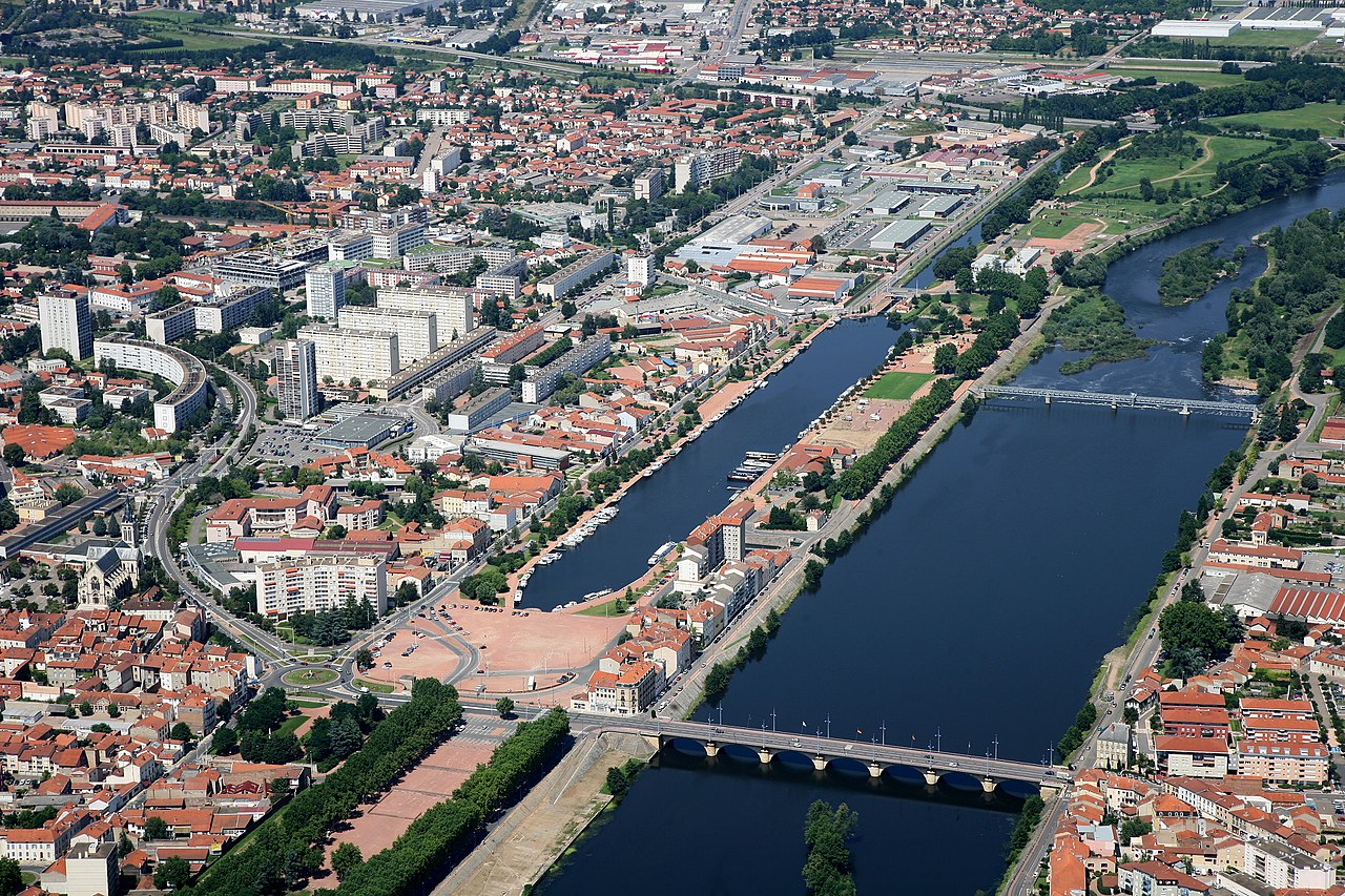 Vue aérienne de la ville de Roanne